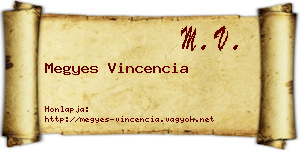 Megyes Vincencia névjegykártya
